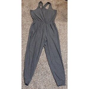 We Wander Women’s Weflex Sybelle Gray Stretch Jumpsuit Racerback Size M No Belt